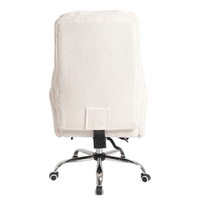 Chaise de réunion à roulettes de haute qualité avec accoudoirs rabattables croisés et revêtement Sherpa, chaise de travail pour personnel, chaise de bureau à domicile