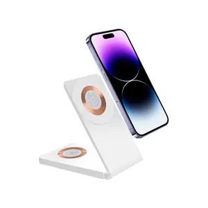 2024 Hot Selling Product 15W Qi Three In One Charging Station 3 in 1 Foldable Magnetic Wireless Charger