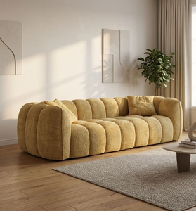 Modern Tufted Living Room <b>Sofa</b> Curved Upholstered Couch Plush Texture Lounge Seating <b>for</b> Apartment Villa - Product Image 6