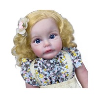 Sunnyfan Nouvelle poupée Reborn de 22 pouces en vinyle souple, fille aux cheveux longs, jouet de jeu de rôle pour enfants, modèle cadeau W-2163