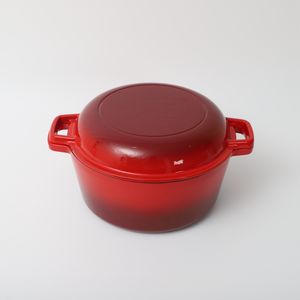 सूप पॉट 2 में 1 फ्राइंग पैन कवर सूप बर्तन में स्किलेट ढक्कन के साथ लोहे की रोटी पैन पॉट - Product Image 6