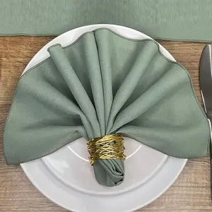 Party Sage Green Linen Napkins Wedding Dinner Cloth Napkins For Restaurant