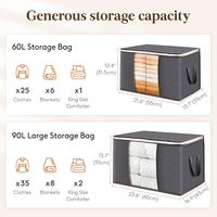 Boîte de rangement pliable multifonctionnelle pour vêtements avec couvercle, organisateur de couvertures à fermeture éclair, fenêtre transparente, poignées renforcées, rangement en tissu