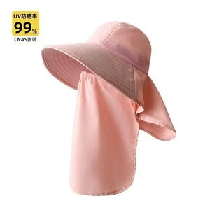 Sombrero para el sol de ala ancha con solapa para el cuello, color gris, protección UV para actividades al aire libre - Product Image 4