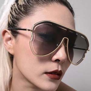 Gafas de Sol de Piloto con Marco Grande para Mujer, Moda de Lujo 2025, UV400, Lentes Huecas de una Pieza, Tamaño Extra Grande - Product Image 4