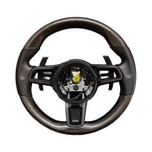Volante Deportivo de Cuero Negro YLC de 3 Radios Estándar para <span class=keywords><strong>Porsche</strong></span> Panamera Cayenne Macan 718 911 918 997 991 970 971 <span class=keywords><strong>Boxster</strong></span> - Product Image 3