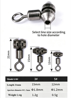 Mousqueton pivotant en acier inoxydable MF avec roulement à billes, séparateur de ligne américain pour la pêche en eau salée, équipement de pêche équilibré