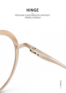 2025 thiết kế mới kích thước lớn vòng retro thép không gỉ kim loại khung quang học Chống ánh sáng màu xanh UV 400 máy tính kính mắt cho phụ nữ - Product Image 3