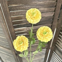 Fleur artificielle NINI Cream Lotus de haute qualité à 3 têtes, toucher réel, décoration florale faite à la main pour mariage