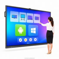 Prix d'usine, écran tactile 4K 65 75 85 108 pouces, logiciel multilingue, téléviseur intelligent LCD, tableau blanc interactif