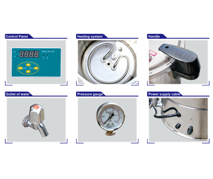 GMSX280-24L נירוסטה נייד מעבדה מהירה מעבדה אדים תעשייתי מעקר קיטור 24 ליטר - Product Image 3