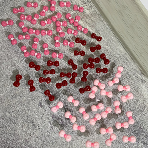 Wholesale Hot Sale 12 <b>Grids</b> Sweet Red Rose Pink Resin Bow Nail Charms 3D Bow Tie Nail Art Decoration - Product Image 4