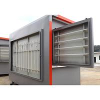 Kiosque mobile en acier avec volet roulant et cadre LED pour la vente de nourriture, de café et de produits de détail en extérieur, kiosque conteneur préfabriqué