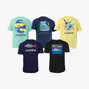 Essentials camisetas de pesca deportivas impermeables con capucha rendimiento hombres manga corta secado rápido UPF 50 camiseta de natación camiseta de pesca - Product Image 1