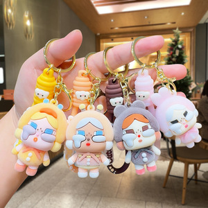 Hợp thời trang sáng tạo phim hoạt hình Silicone Keychain tinh tế vòng chìa khóa mặt dây chuyền bán buôn Ba lô xe Keyring búp bê vài cho phong cách - Product Image 1