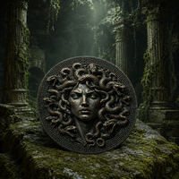 Pièce de monnaie commémorative personnalisée 3D en relief de la Méduse Gorgone, en bronze antique, sur le thème de la mythologie grecque, pièce de défi pour cadeau de luxe