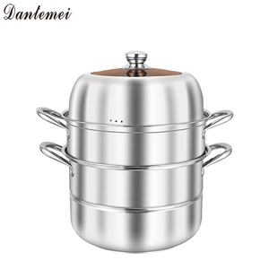 Juego de utensilios de cocina más vendidos, ollas de cocina multicapa, cocina de vapor de acero inoxidable de gran capacidad de <span class=keywords><strong>3</strong></span> capas - Product Image 2