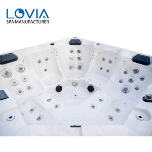 Garden Luxury Relax Bañera de hidromasaje Spa Salón para 5 personas Bañera de hidromasaje al aire libre Bañera de hidromasaje y masaje con luces LED DE MÚSICA - Product Image 3