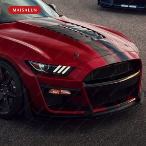 Pour Ford <span class=keywords><strong>Mustang</strong></span> 2015-2017 ans capot moteur capot mise à niveau vers GT500 style capot moteur en Fiber de carbone capot capot capot - Product Image 6