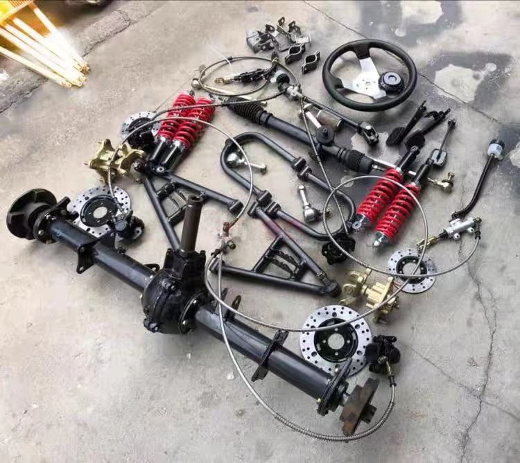 GO KART KARTING ATV UTV Steering Gear Rack Tie Rod Steering Wheel Disc Brake Pump With Reverse Gear Rear Axle Differential