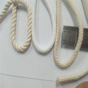 Makrome dokuma 5mm % 100% pamuk örgülü beyaz kordon halat - Product Image 3