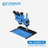 FORWARD FW-C55Pro-TS nouveau Microscope trinoculaire à caméra 4K à grande base coulissante à 7 vitesses pour Machine de réparation BGA à souder