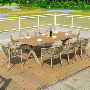 <span class=keywords><strong>Ensemble</strong></span> de Table et chaise en <span class=keywords><strong>bois</strong></span> de luxe 6 places en aluminium, <span class=keywords><strong>ensemble</strong></span> de Table basse de <span class=keywords><strong>balcon</strong></span> prêt à être expédié - Product Image 2
