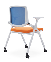 Chaise de conférence et de formation de bureau au design moderne, pliable en métal, réglable et confortable