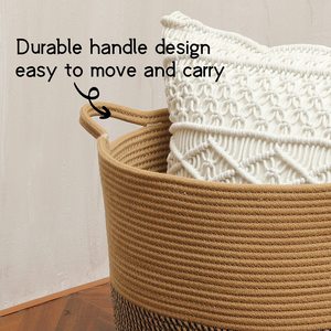 Custom Logo Dirty Clothes Household Hand Woven Large Tall <strong>Jute</strong> Rope Laundry Hamper Storage <strong>Baskets</strong> for Living Room Toys - Product Image 4