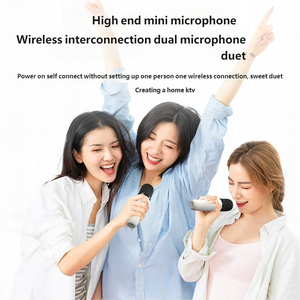 Enceinte karaoké sans fil Bluetooth, microphone portable pour chant en extérieur, système tout-en-un avec éclairage et son - Product Image 2