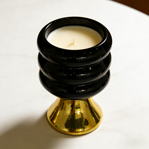 Bougie en Céramique Noire et Dorée de Luxe, Bougie Spirale, Marque Privée, Parfum Vanille - Product Image 5
