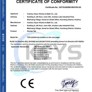 Ensemble de douche de salle de bain en laiton poli moderne de luxe avec poignée unique thermostatique, jet de pluie et barre coulissante - Product Image 5