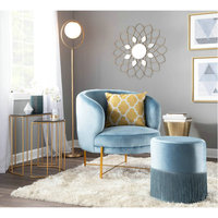Pouf rond moderne en velours vert avec franges pour salon, tabouret à pompons pour salle de bain, repose-pieds multifonctionnel pour chambre à coucher