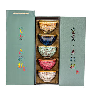 Juego de Tazas de Té de Cerámica de Cinco Elementos, Gres Dehua, Forma Irregular, Sin Plomo, Regalo Empresarial, Taza de Degustación de Té Kung Fu, Taza Maestra - Product Image 5