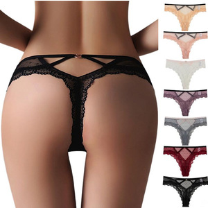 Culotte string sexy <span class=keywords><strong>en</strong></span> dentelle, lingerie évidée, sous-vêtements sexy, culotte push-up pour femme, lingerie transfrontalière - Product Image 1