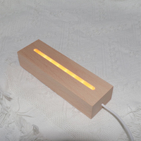 Lampe de base à LED pour acrylique Base de veilleuse à LED en bois rectangulaire Base de lampe à LED 3d en bois pour LED en bois 3D Base à LED en bois clair