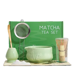 NEWELL Juego <span class=keywords><strong>de</strong></span> Té Ceremonial Estilo Japonés Transfronterizo con Tazón <span class=keywords><strong>de</strong></span> Matcha <span class=keywords><strong>de</strong></span> Cerámica con Diseño <span class=keywords><strong>de</strong></span> Palmera <span class=keywords><strong>de</strong></span> <span class=keywords><strong>Coco</strong></span> y Batidor <span class=keywords><strong>de</strong></span> Bambú, Estilo Dinastía Song - Product Image 5
