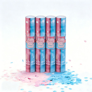 Cañón <span class=keywords><strong>de</strong></span> Confeti Ecológico Portátil Rosa y Azul para Revelación <span class=keywords><strong>de</strong></span> Género, Graduación, Cumpleaños, Baby Shower - Product Image 4