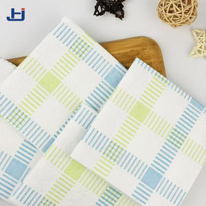 Serviettes de cuisine jetables en tissu non tissé Spunlace quadrillé PP + pâte de bois + <span class=keywords><strong>Lancelot</strong></span> Tencel 140 g/m², chiffons de nettoyage carrés - Product Image 5