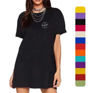 2024 dernières dames t-shirt robe coton grande taille tenue décontractée t-shirts pour femmes broderie personnalisée Logo femmes t-shirt robe