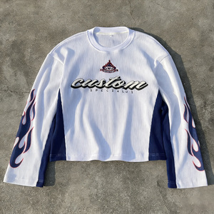T-shirt Grafica Personalizzata di Alta Qualità, Maglia Termica a Maniche Lunghe da <span class=keywords><strong>Uomo</strong></span> in Cotone Lavorato a Maglia con Stampa Serigrafica a Rilievo, T-shirt a Maniche Lunghe in Tessuto Waffle - Product Image 1