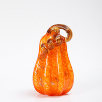 Ornement Citrouille en Verre Artisanal Style Murano pour Décoration de Table d'Halloween, de Thanksgiving et d'Automne, Cadeau de Fêtes