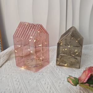 Maisons de village de Noël décoratives en verre carrées modernes personnalisées avec LED et lumière - Vente en gros d'usine - Product Image 2