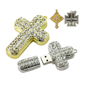 Bling forma de cruz colgante de joyería Usb Flash Drive Stick Usb de Metal Usb <span class=keywords><strong>2</strong></span>,0 de 3,0 Pendrive 32GB 16GB 8GB - Product Image 1