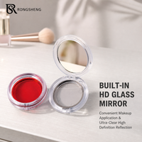 Boîte compacte ronde en plastique transparente personnalisée pour fard à joues, emballage vide pour poudre de maquillage, conteneur cosmétique OEM ODM pour marques de beauté
