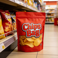 Sachets debout laminés imprimés sur mesure en usine, colorés, anti-odeurs, pour snacks, chips de pommes de terre, chips de maïs, nourriture pour animaux de compagnie, lait