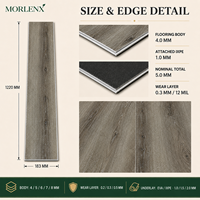 MORLENX Geräuchertes Taupe-Eichen-SPC-Bodenbelag Verschleißfester Wasserdichter Starrkern-Klick-Vinylboden für Gewerbliche Renovierung