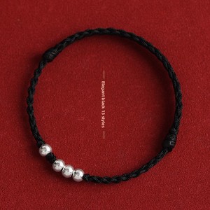 Braccialetto Etnico con Corda Rossa e Perline in Argento per Uomo/Donna, <span class=keywords><strong>Coppia</strong></span>, Gioiello Intrecciato Fatto a Mano, <span class=keywords><strong>Regalo</strong></span> per Fidanzata - Product Image 3