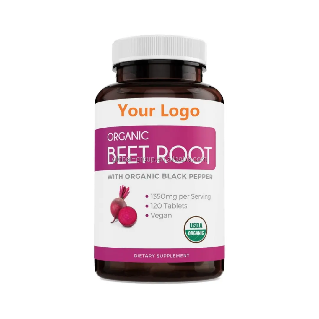 Private label Food supplement organic beet root extract with black pepper health herbal organic beet root capsules