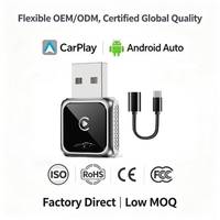 Adaptateur sans fil portable 2 en 1 Mini CarPlay Android Auto Bluetooth 5.0 5.8GHz WiFi USB a C pour système multimédia de voiture